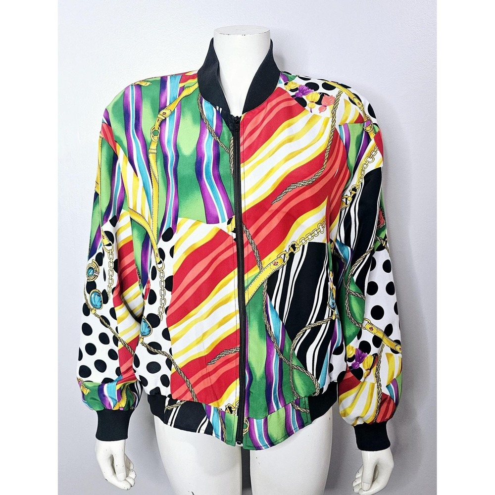 Vintageโ 1990s Mixed Print Bomber Jacket